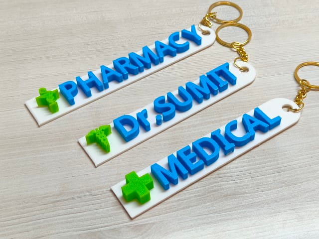 Logo with Brand Keyring – Custom 3D Printed Logo & Name Keychains in Asansol
